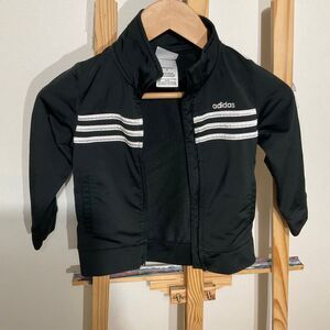 Adidas, full zip, track jacket, kids black size 4